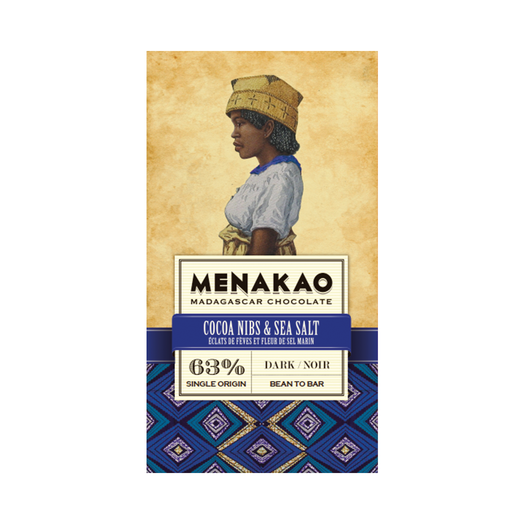 Menakao - Chocolat noir 63% au grué de cacao et fleur de sel