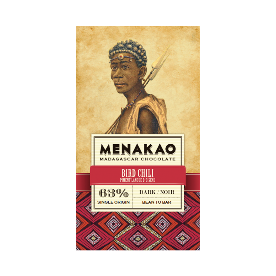 Menakao - Chocolat noir 63% au piment langue d'oiseau