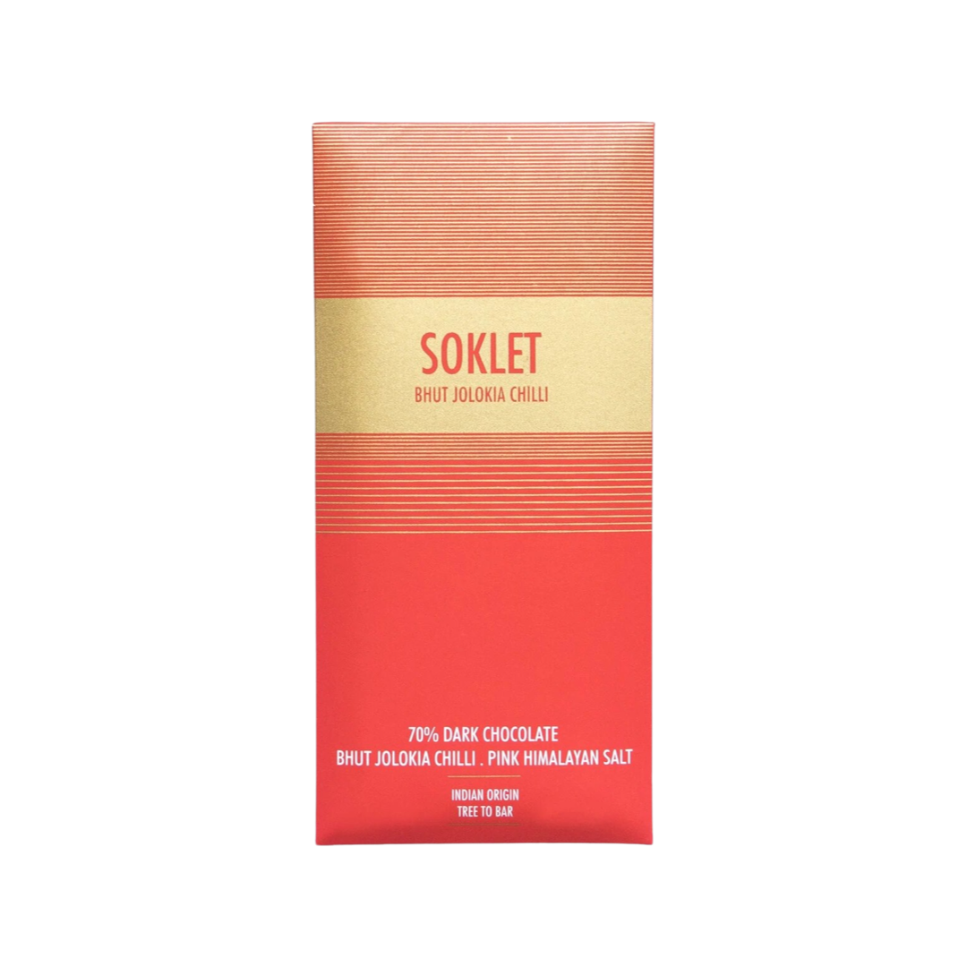 Soklet - Chocolat noir 70% au piment Bhut Jolokia et sel rose de l'Himalaya