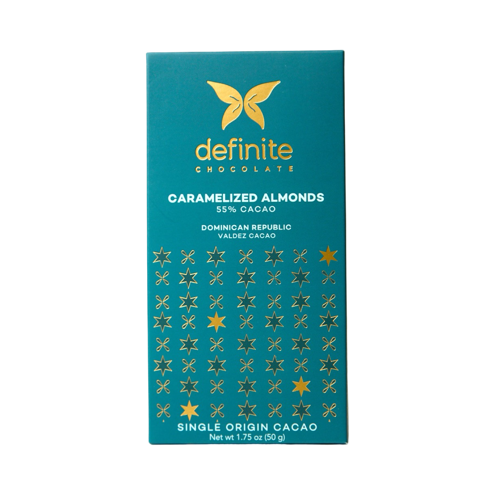 Definite - Chocolat noir 55% aux amandes caramélisées et aux épices - RÉPUBLIQUE DOMINICAINE