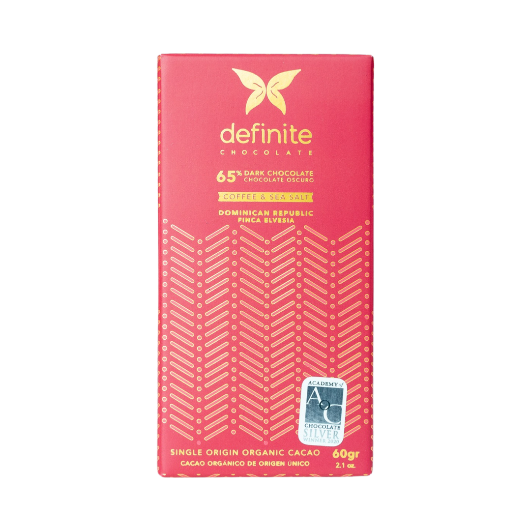 Definite - Chocolat noir 65% Finca Elvesia au café et sel de mer - RÉPUBLIQUE DOMINICAINE
