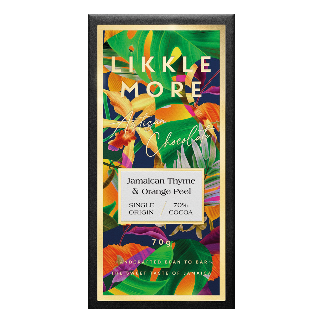 Likklemore - Chocolat noir 70% à l'écorce d'orange et au thym jamaïcain frais - JAMAÏQUE