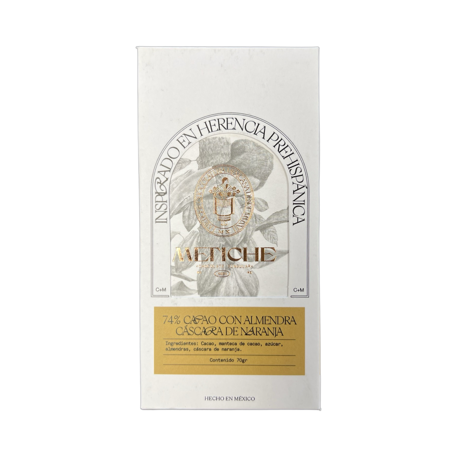 Metiche - Chocolat noir 74% à l'écorce d'orange et aux amandes - MEXIQUE