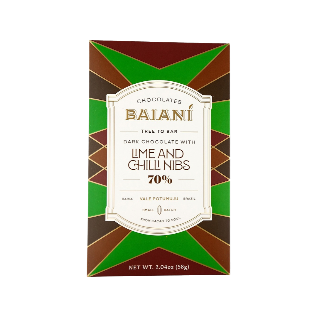 Baianí - Chocolat noir 70% au grué de cacao, jus de limette et de piment