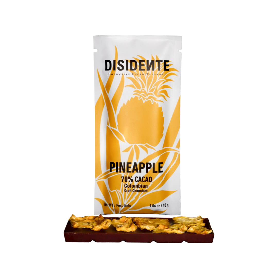 Disidente - Chocolat noir 70% avec morceaux d'ananas séché - COLOMBIE