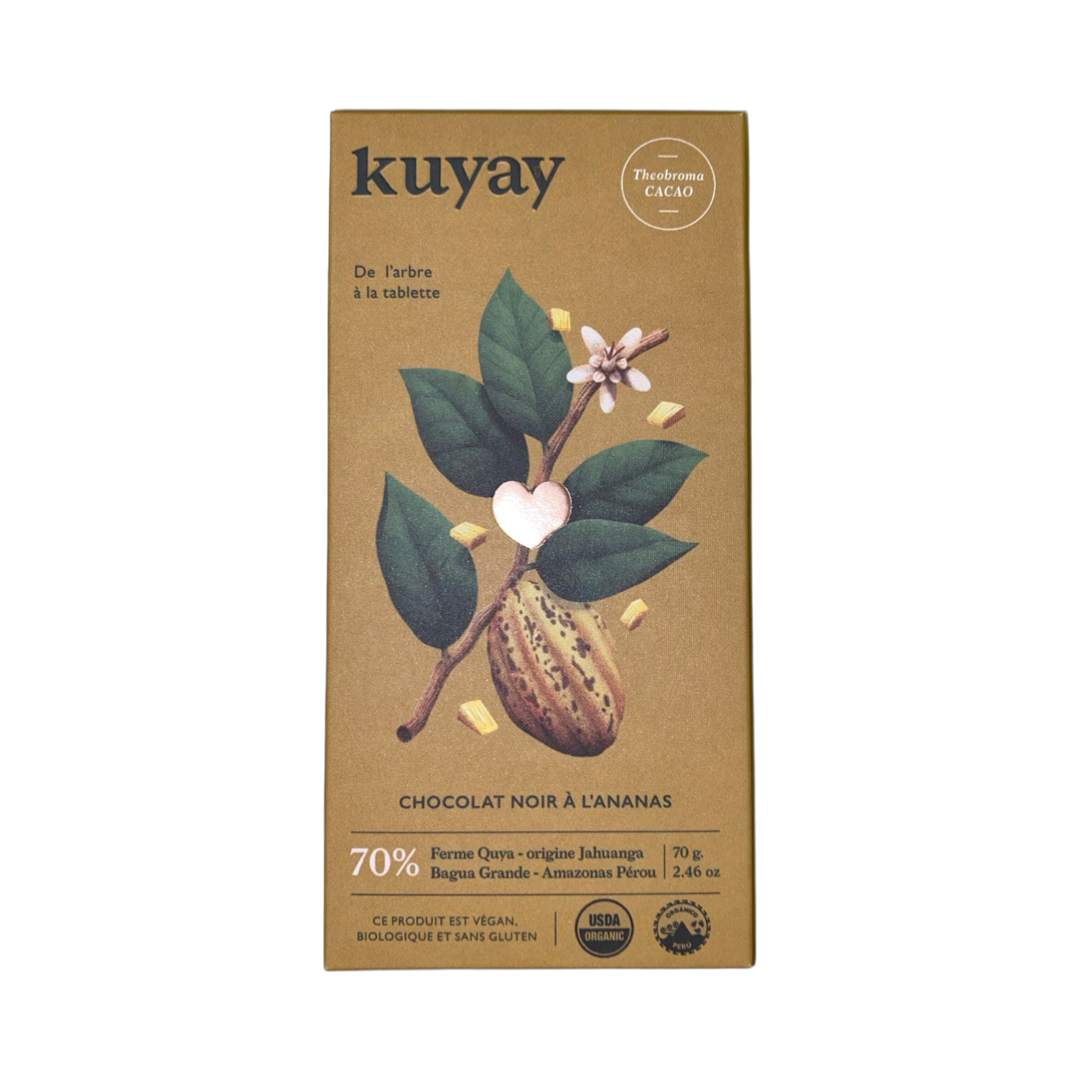 Kuyay - Chocolat noir 70% à l'ananas - PÉROU