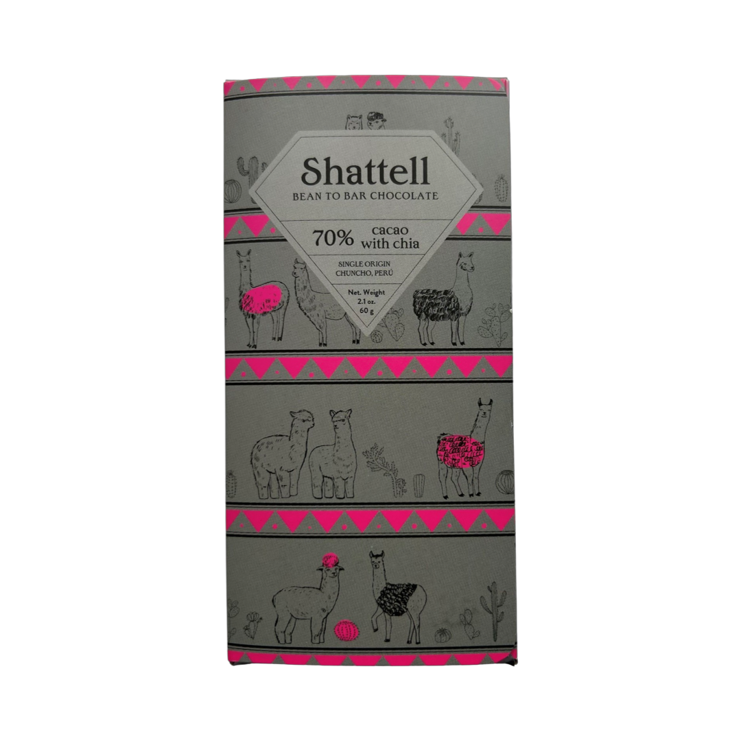Shattell - Chocolat noir 70% Chuncho aux graines de chia - PÉROU