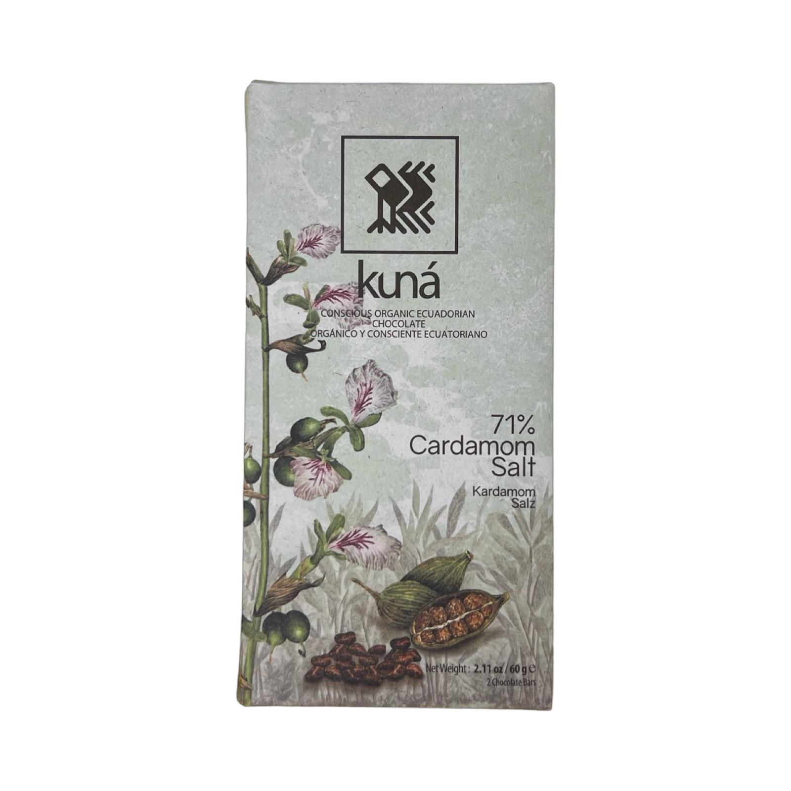 Kuná - Chocolat noir 71% à la cardamome et au sel de mer - EQUATEUR